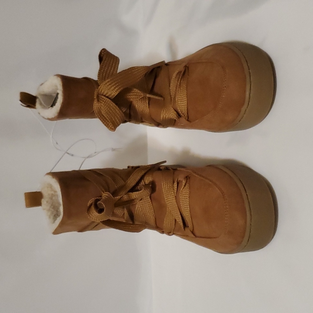 Universal Thread Woman's Brigitte Round Toe Lace-up Winter Boots ~ Cognac - Picture 10 of 16